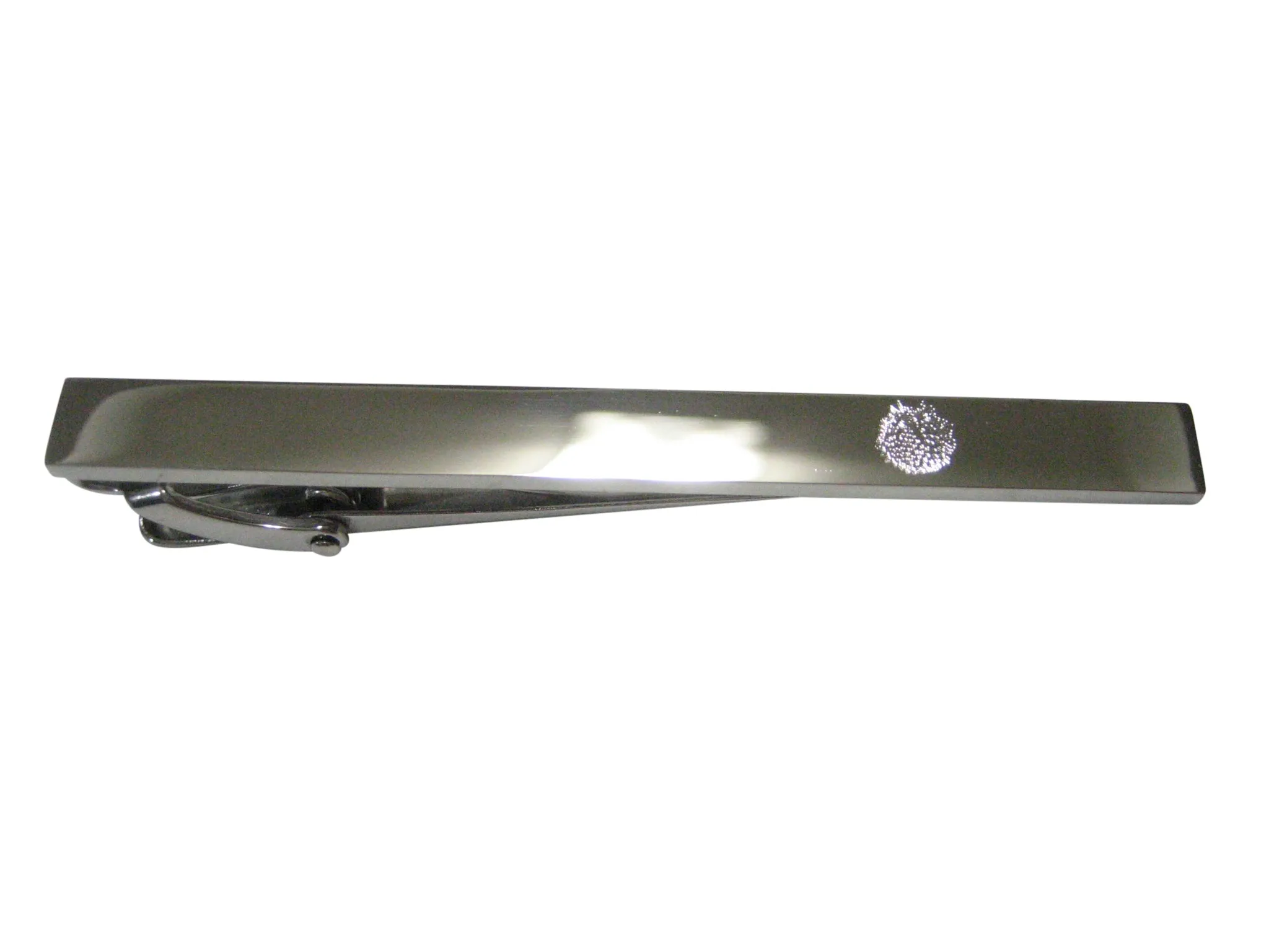 Silver Toned Etched Spikey Puffer Fish Fugu Blowfish Tie Clip