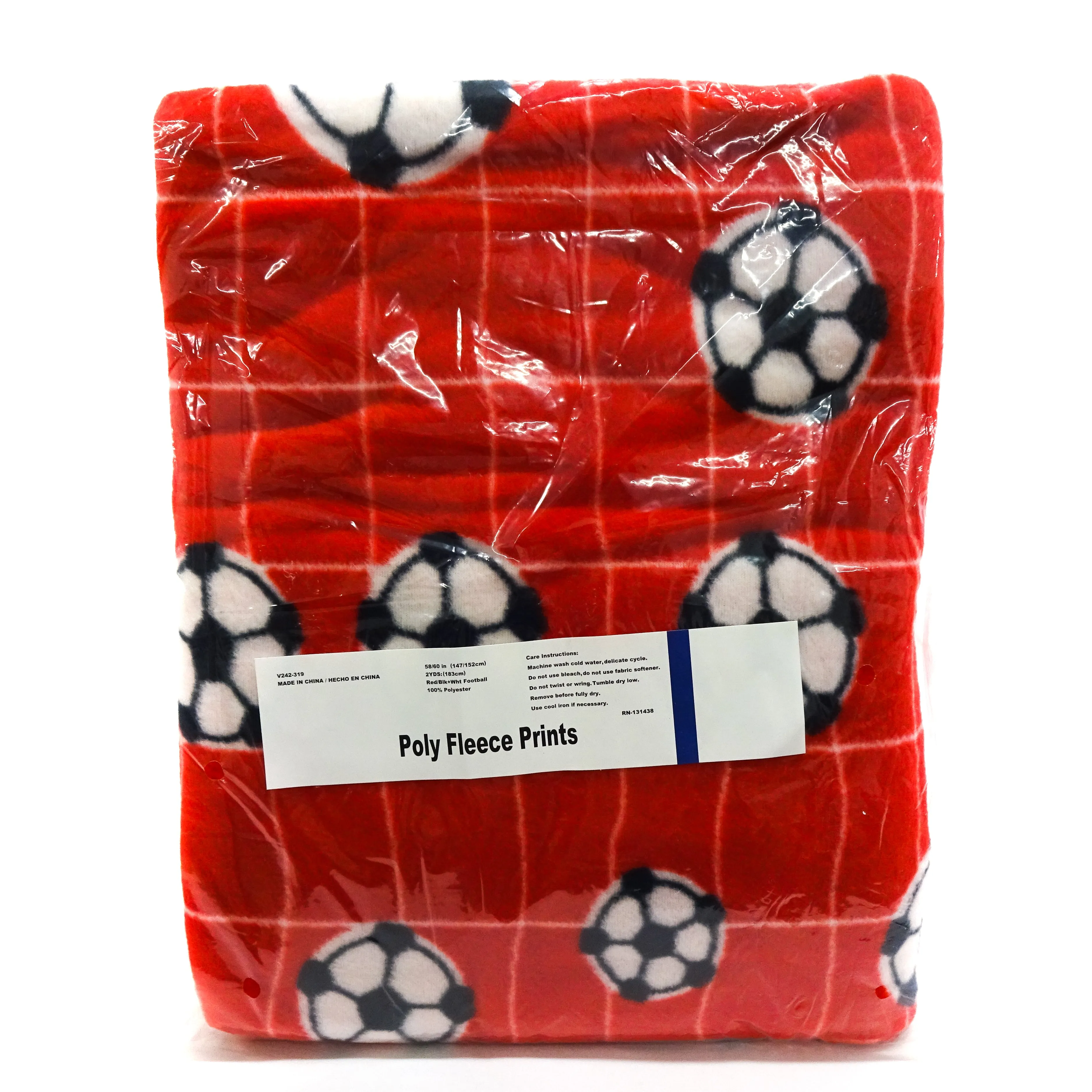 Soccer Ball Anti-Pill Fleece, (2 Yards cut)