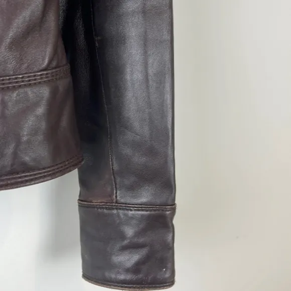 SOIA &amp; Kyo Leather Bomber Jacket Size Extra Small Brown