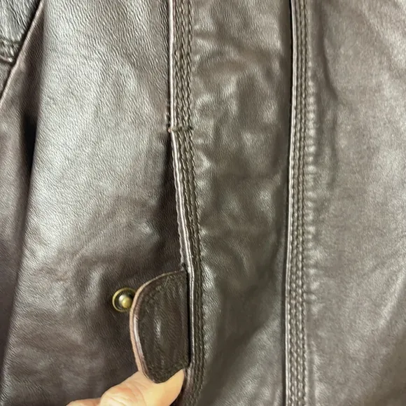SOIA &amp; Kyo Leather Bomber Jacket Size Extra Small Brown