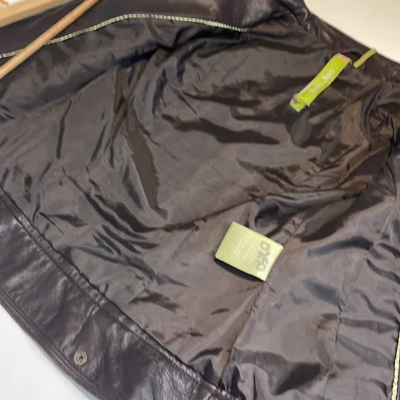 SOIA &amp; Kyo Leather Bomber Jacket Size Extra Small Brown