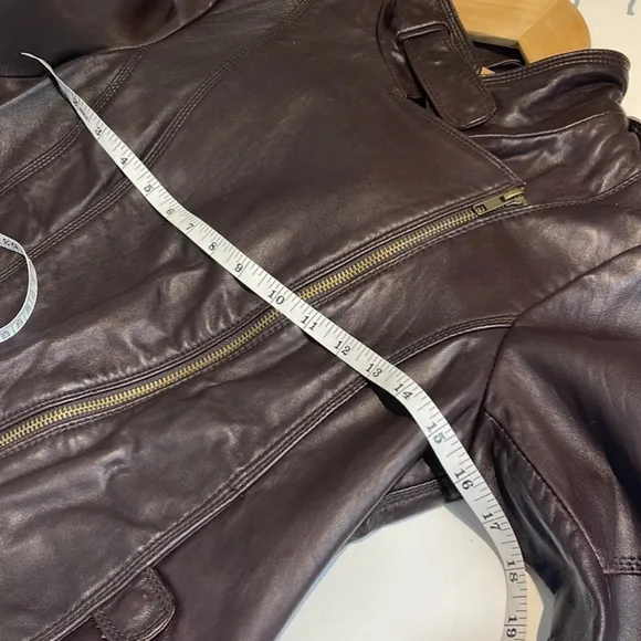 SOIA &amp; Kyo Leather Bomber Jacket Size Extra Small Brown