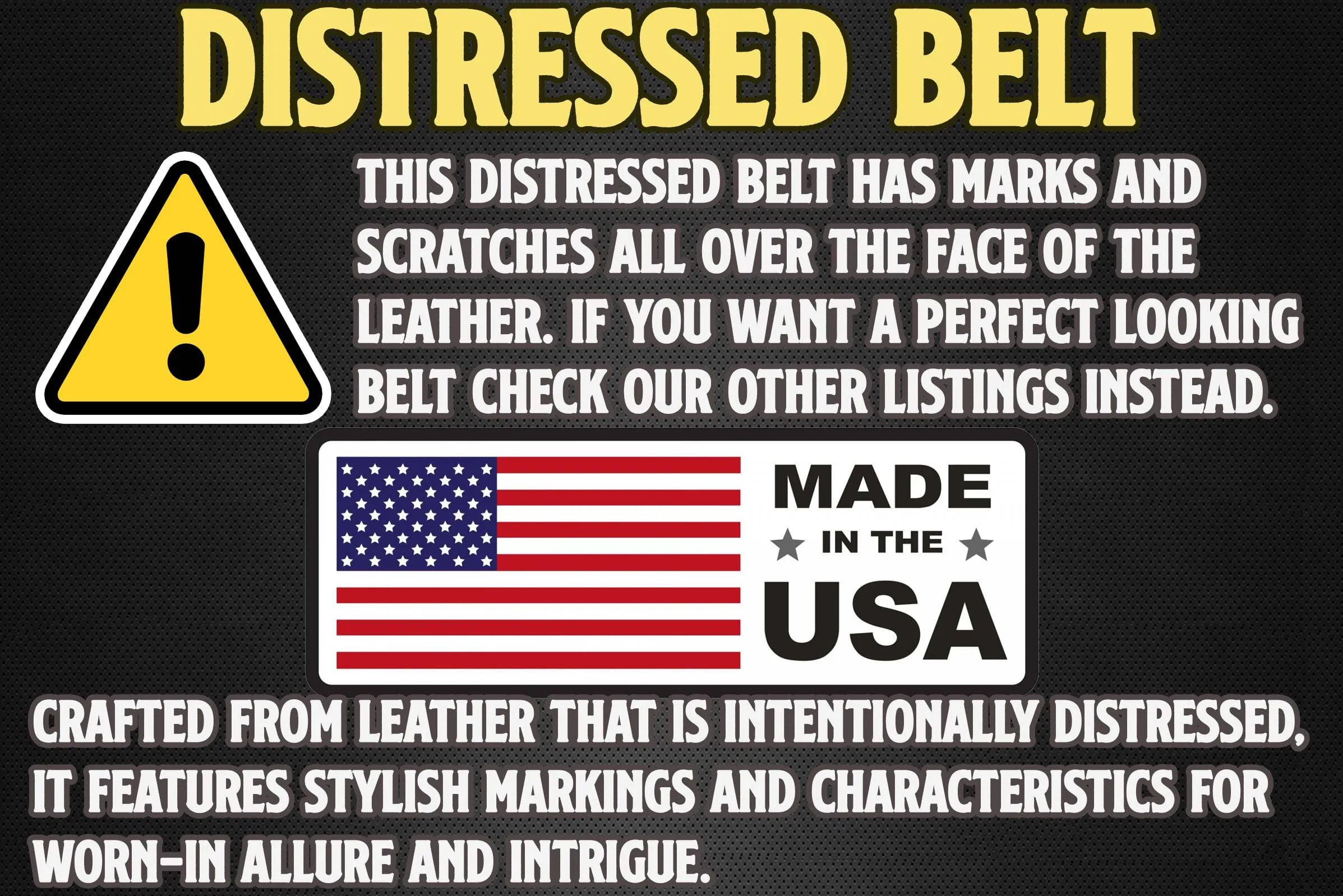 SPECIAL OFFER - The Bomber: Men's Brown Double Stitched With Distressed Marks Leather Belt 1.50"