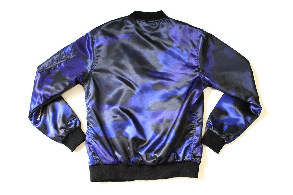 Splatter Camo Bomber in Blue