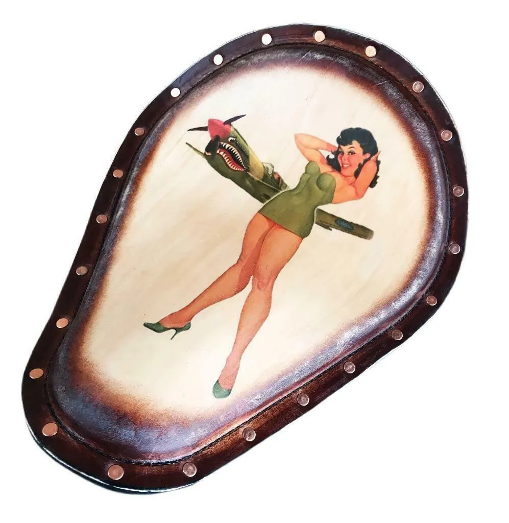 Spring Solo Seat Copper Rivets Harley Sportster Choppe Tattoo BomberPin Leather