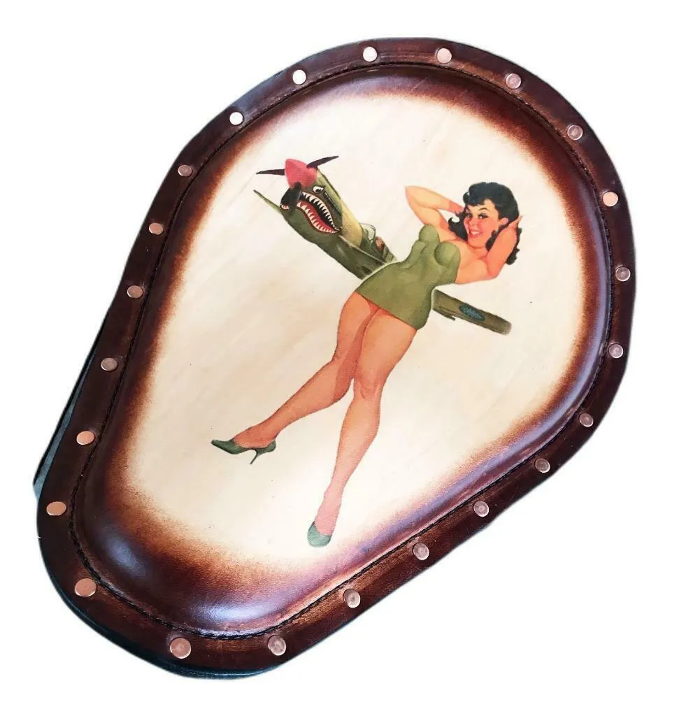 Spring Solo Seat Harley Sportster Nightster Chopper Tattoo Leather Copper Rivets
