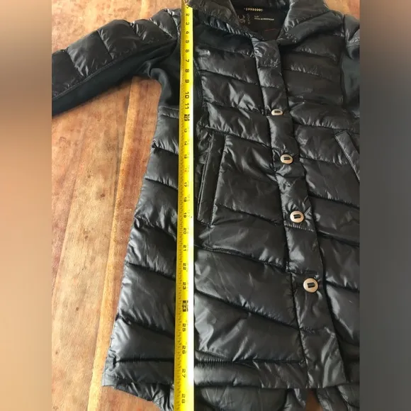 Spyder Jacket Lightweight Button Down Roll Up Puffer Coat in Black