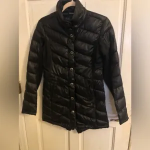 Spyder Jacket Lightweight Button Down Roll Up Puffer Coat in Black