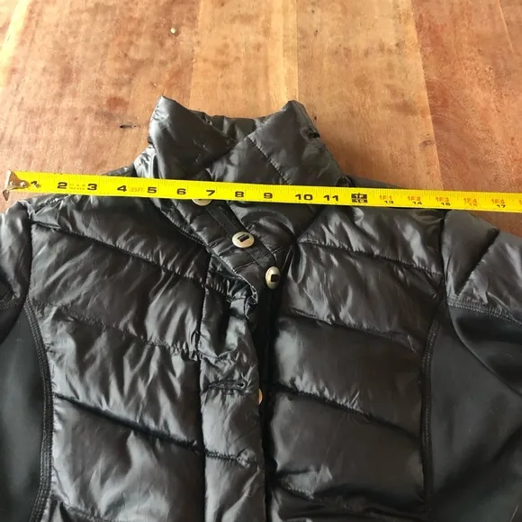 Spyder Jacket Lightweight Button Down Roll Up Puffer Coat in Black