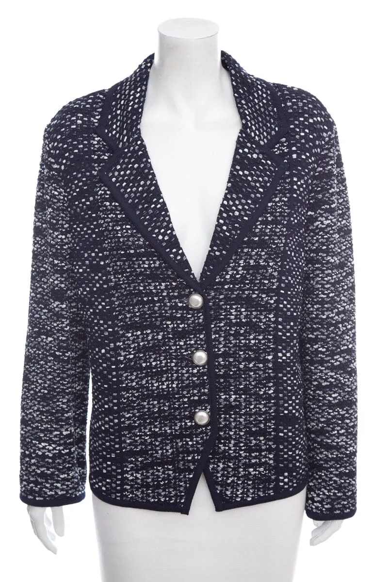 St John Navy Knit Jacket SZ 14