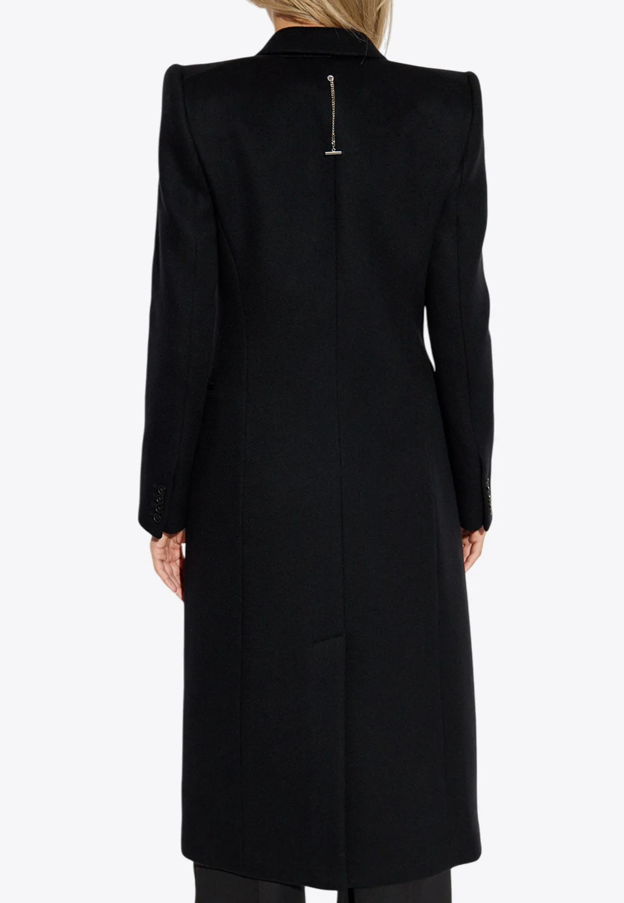 Stacked Shoulder Single-Breasted Coat