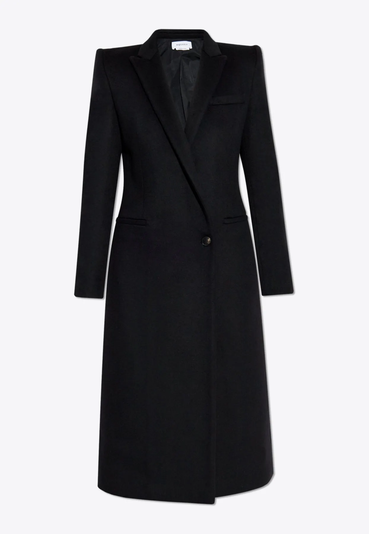 Stacked Shoulder Single-Breasted Coat