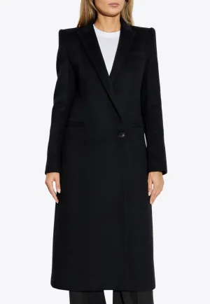 Stacked Shoulder Single-Breasted Coat