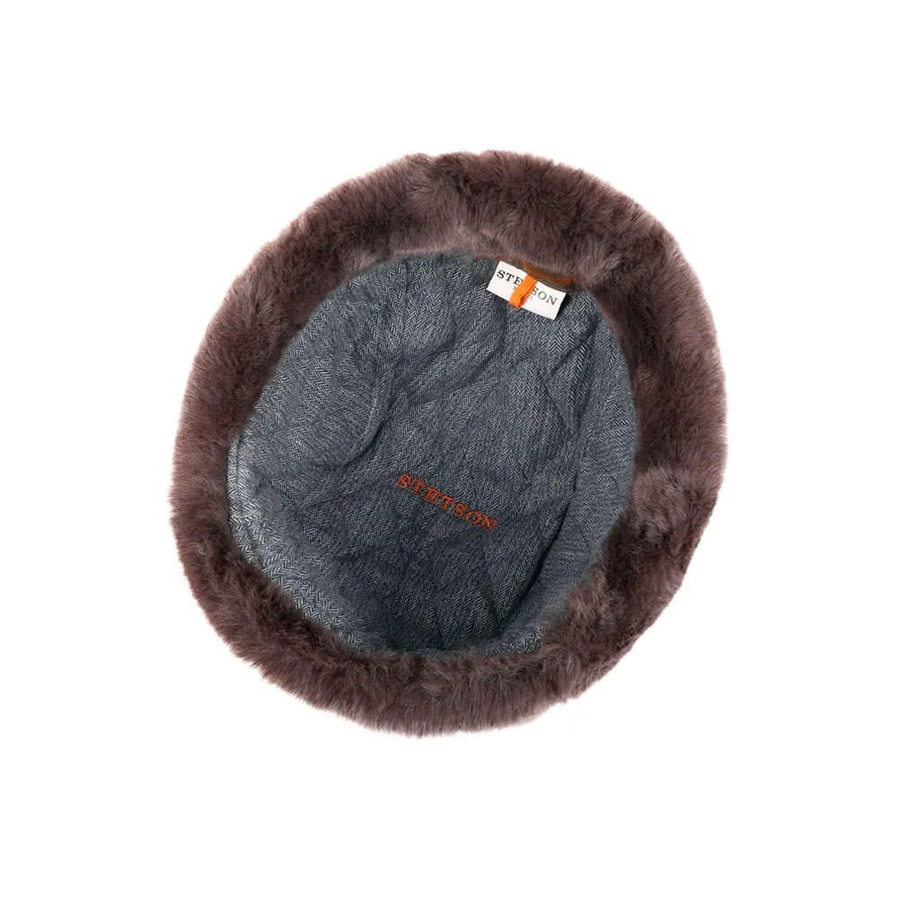 Stetson - Bomber Cap Pig Skin Patchwork - Aviator Beanie - Brown/Black