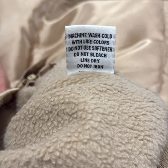 Steve &amp; Barry Double Down Gold Puffer Coat Removable Fur Womens Large Winter Ski