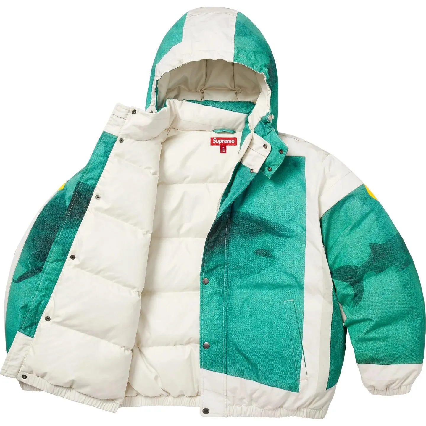 Supreme Damien Hirst Shark Down Puffer Jacket White