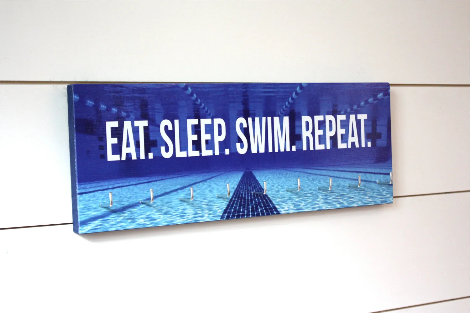 Swimming Medal Holder - Eat. Sleep. Swim. Repeat. - Medium