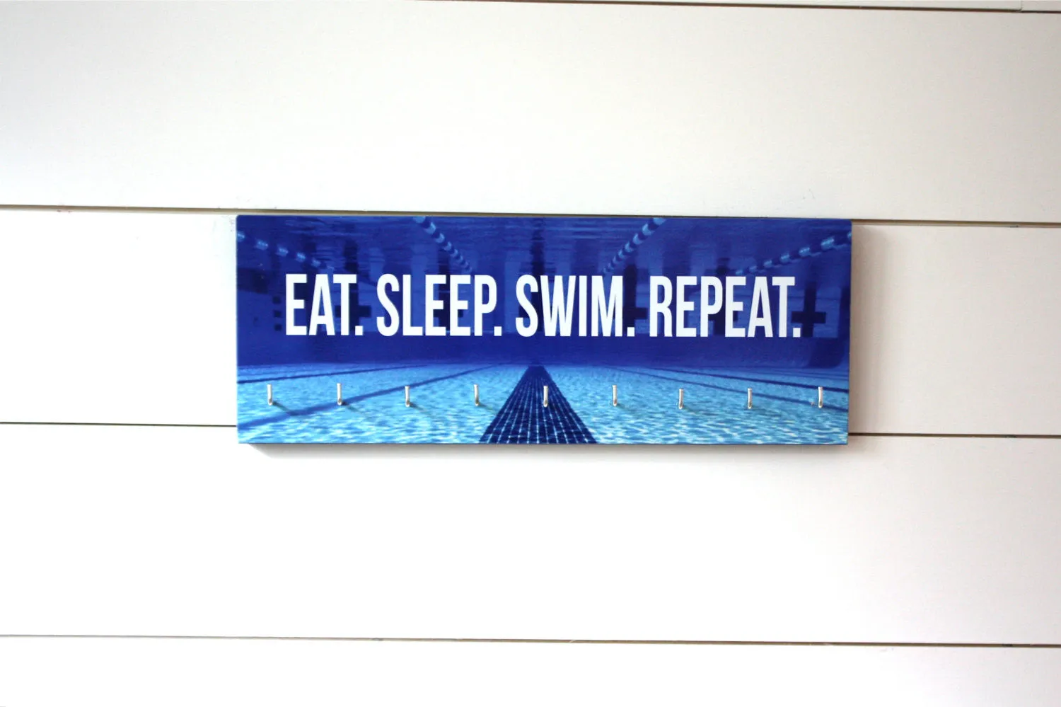 Swimming Medal Holder - Eat. Sleep. Swim. Repeat. - Medium