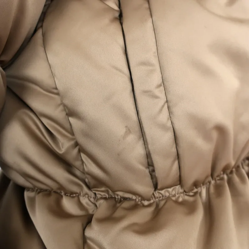 Theory Down Puffer Jacket Keilly Gold Satin Size Petite