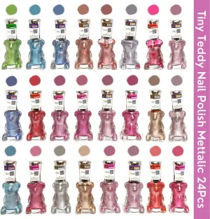 Tiny Teddy Mattalic Nail Polish (Pack of 24, 6ML Each)