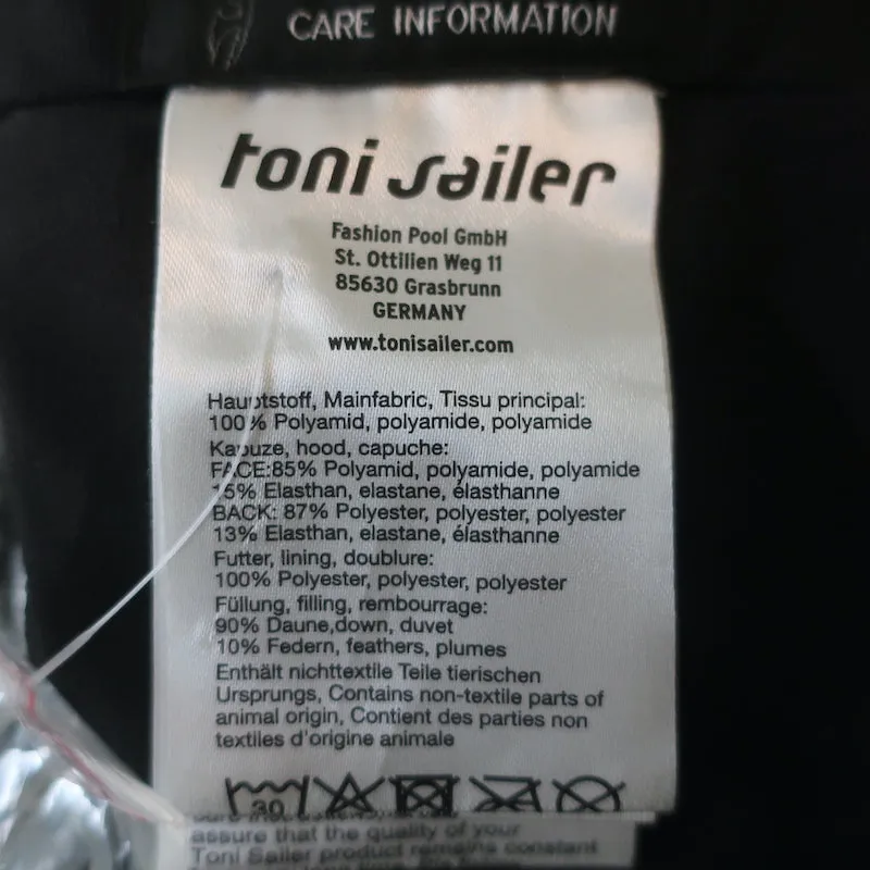 Toni Sailer Fur-Trim Hooded Down Puffer Vest Silver Size 36