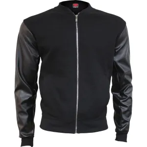 URBAN FASHION - Bomber Jacket with PU Leather Sleeves