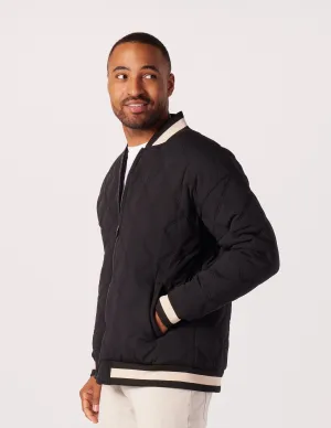 Varsity Jacket: Black/Oatmilk