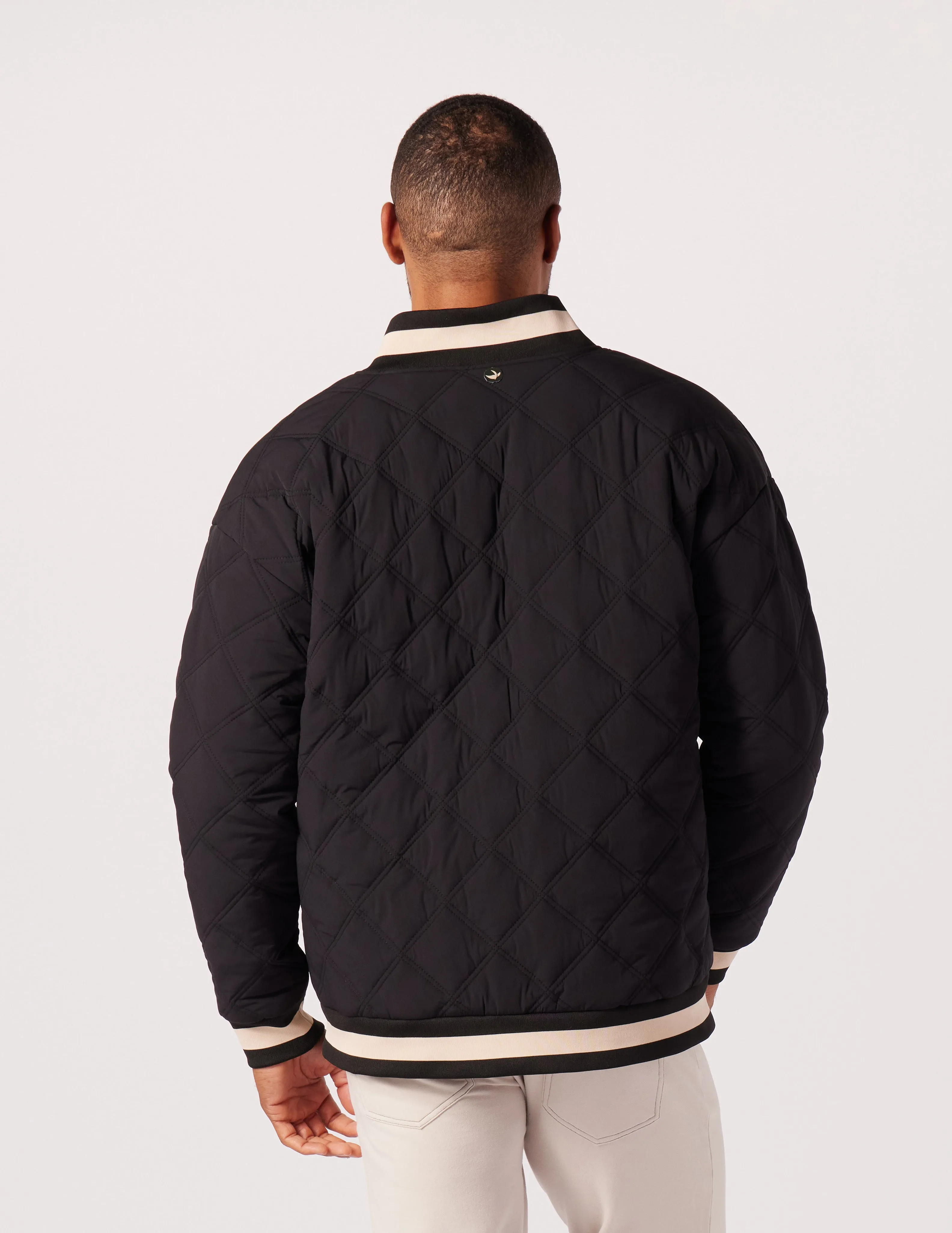 Varsity Jacket: Black/Oatmilk