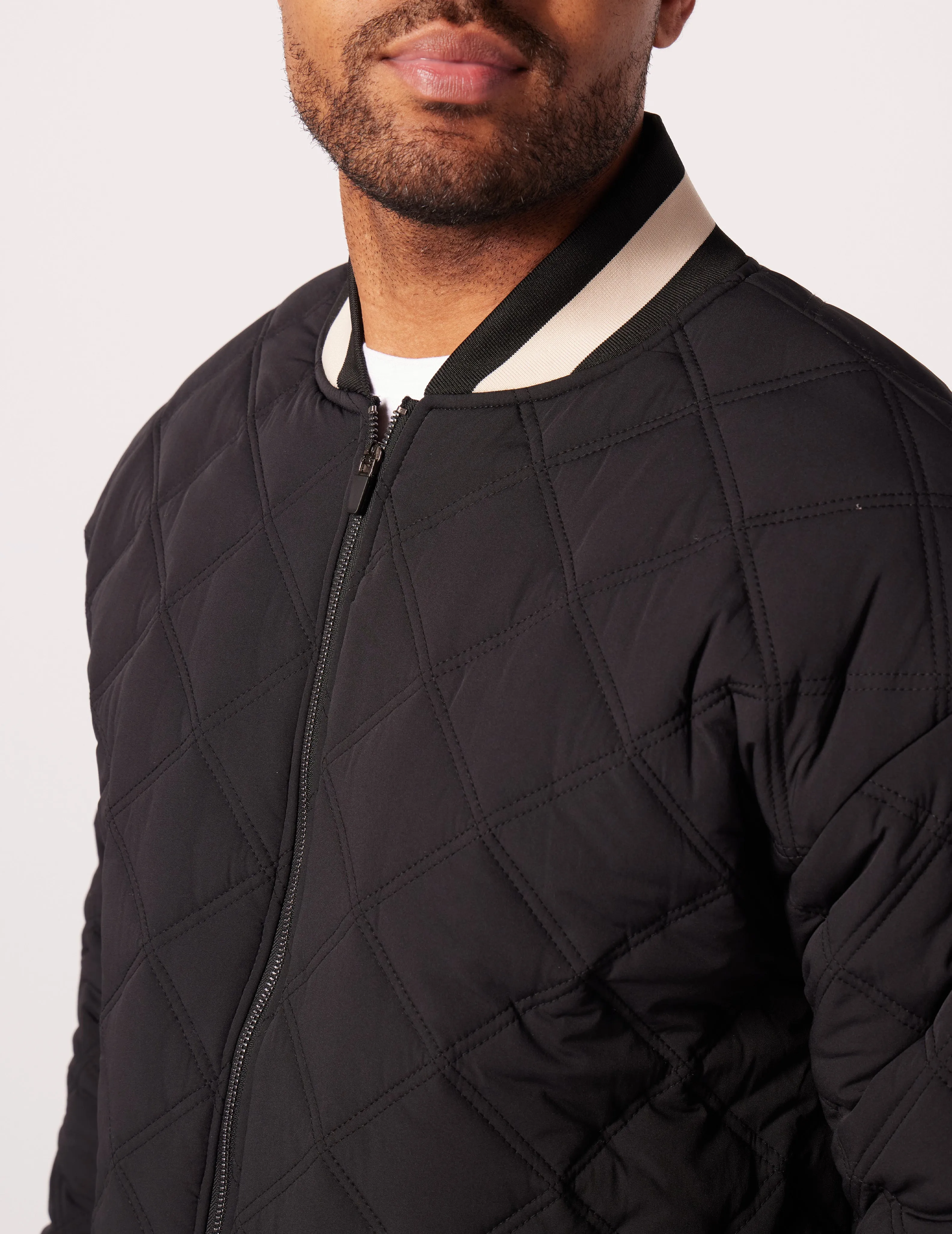 Varsity Jacket: Black/Oatmilk
