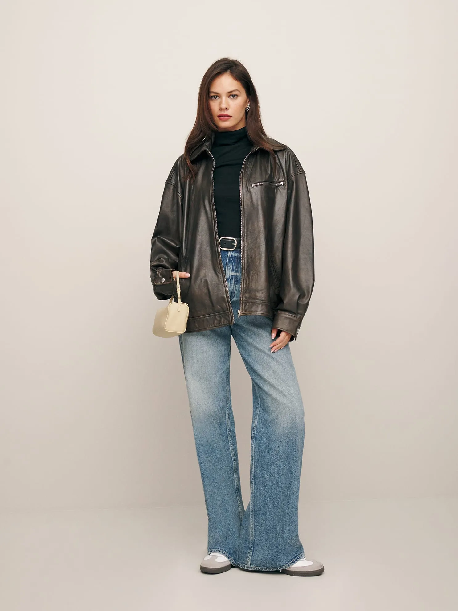 Veda Marco Oversized Leather Bomber Pitstop