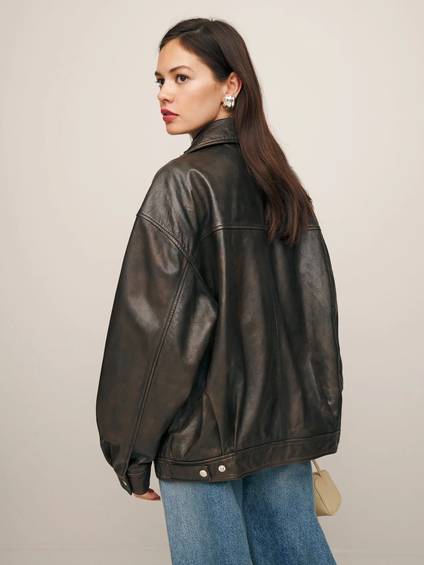 Veda Marco Oversized Leather Bomber Pitstop