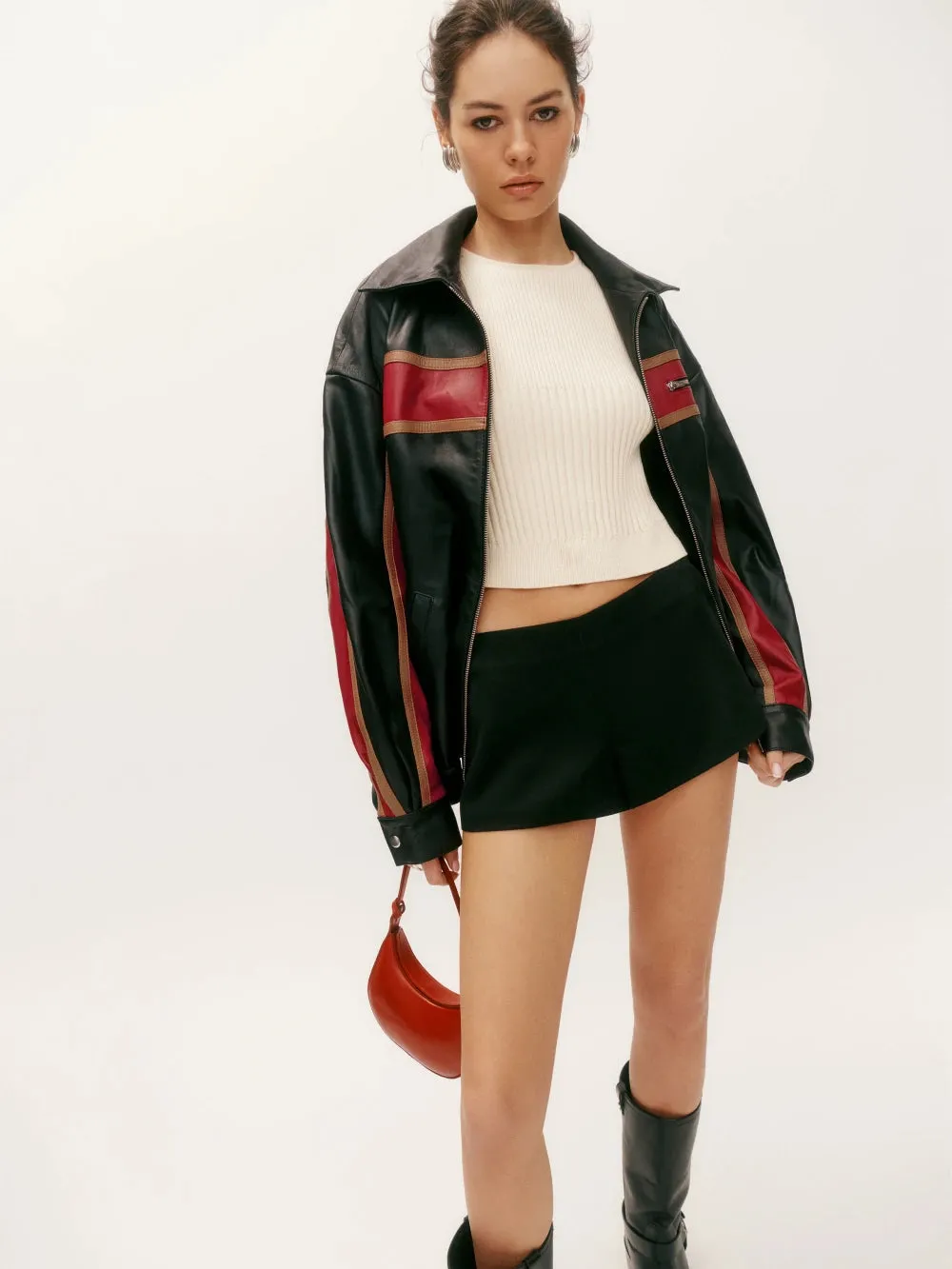 Veda x Ref Marco Leather Bomber Sunset Stripe