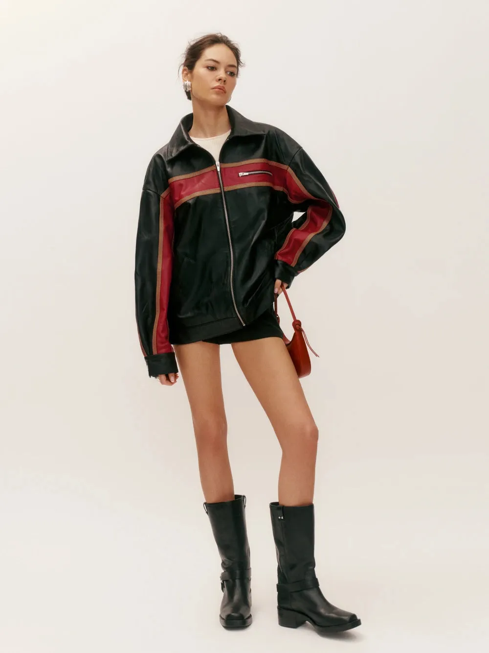 Veda x Ref Marco Leather Bomber Sunset Stripe
