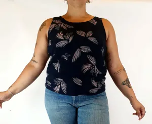 Vera Moda navy print sleeveless top size XL