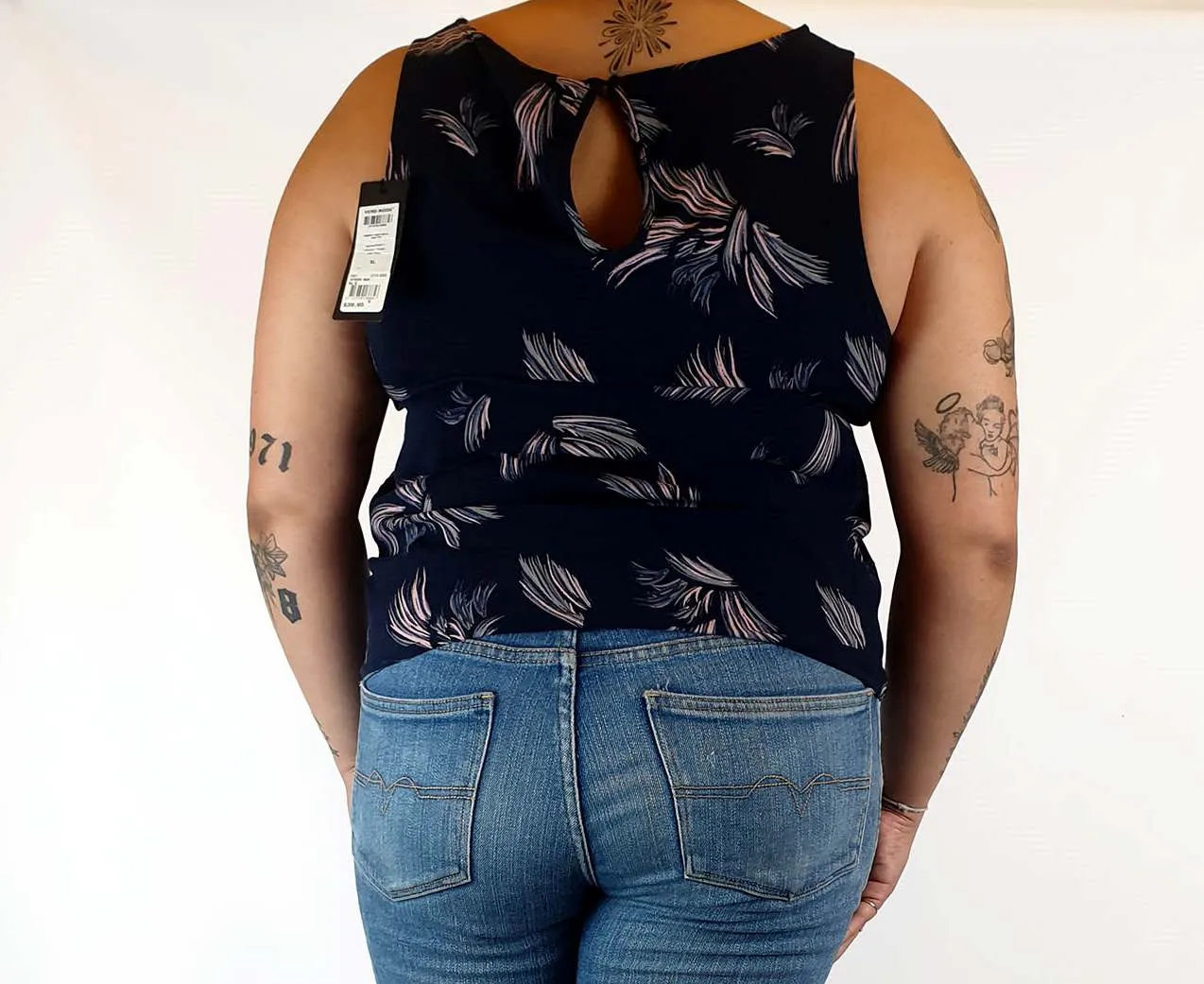 Vera Moda navy print sleeveless top size XL