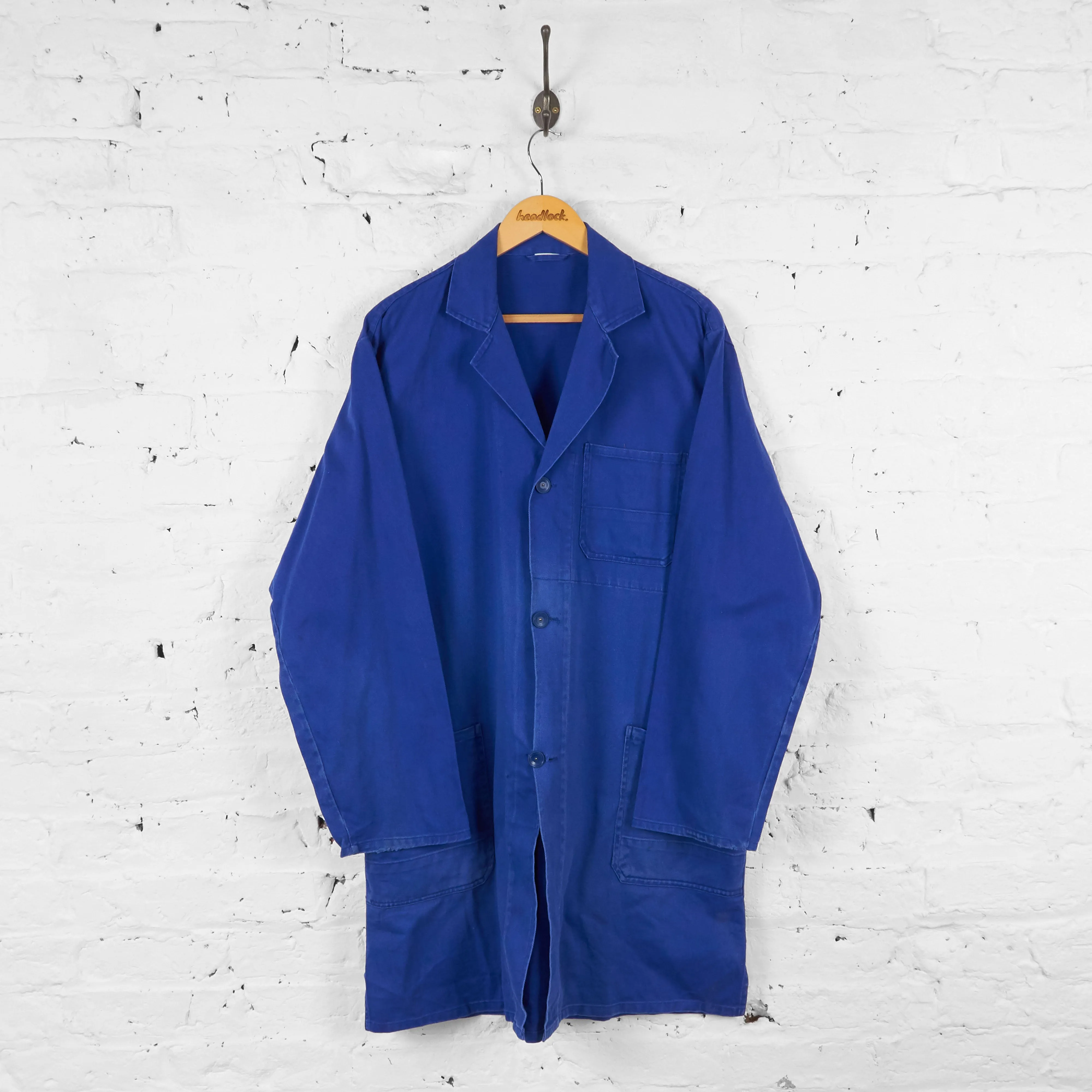 Vintage Long Chore Jacket - Blue - L
