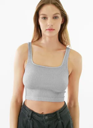 Vintage Square Neck Crop Tank - Multiple Colors