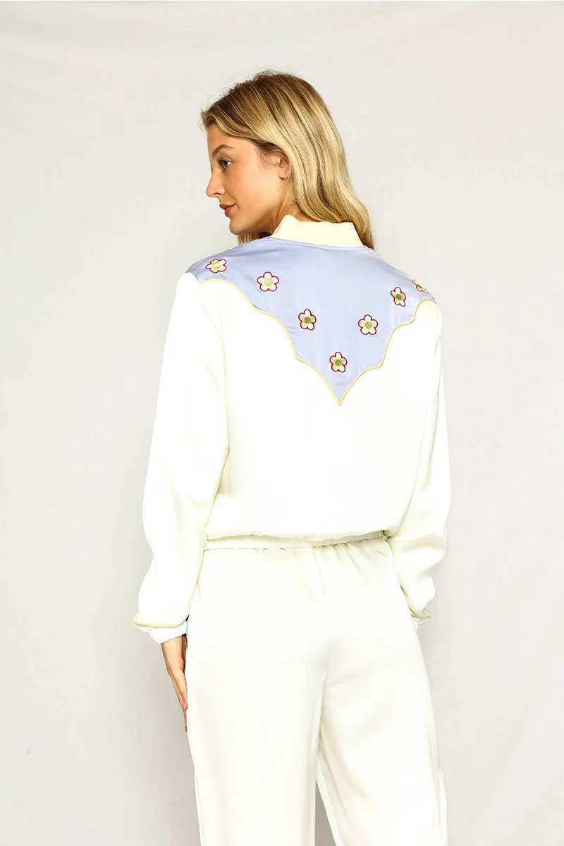 Western Satin Bomber Jacket