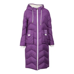 Winter Women's Colorblock Long Sleeve Hooded Down Jacket