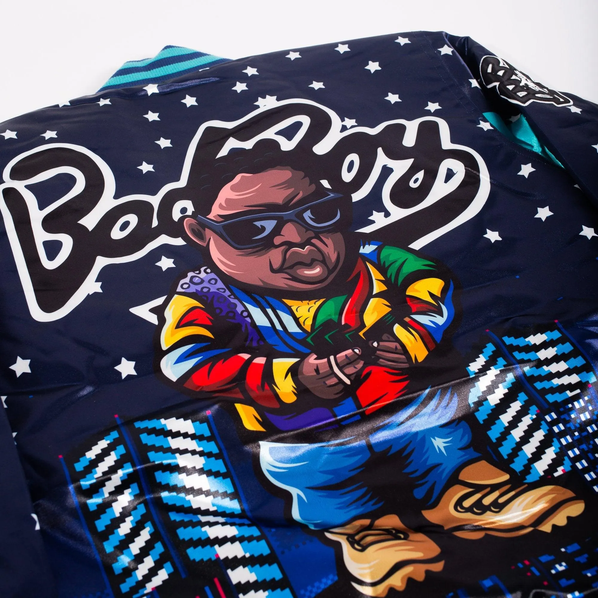 YOUTH BADBOY NIGHTLIFE SATIN JACKET BLACK/BLUE