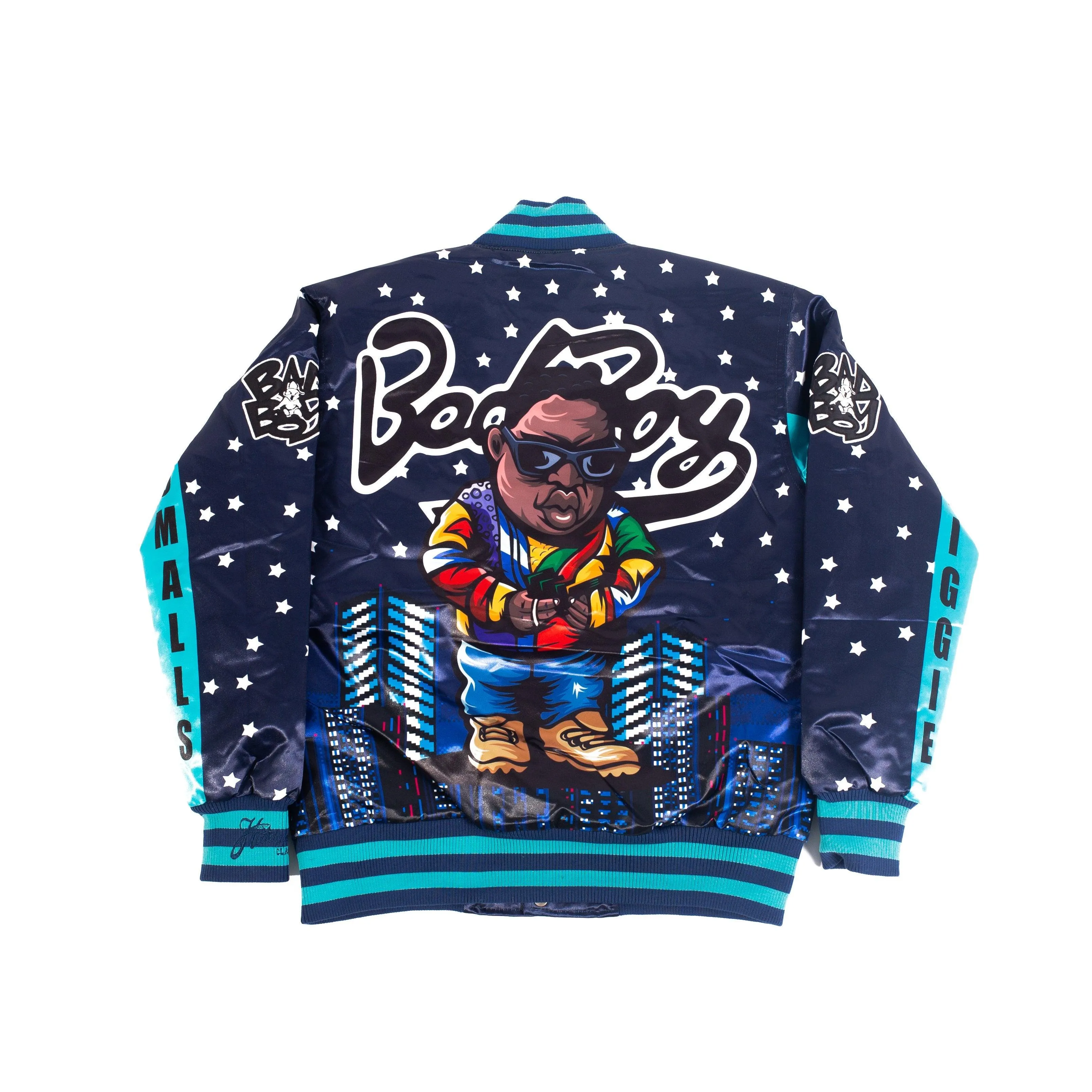 YOUTH BADBOY NIGHTLIFE SATIN JACKET BLACK/BLUE