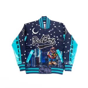 YOUTH BADBOY NIGHTLIFE SATIN JACKET BLACK/BLUE