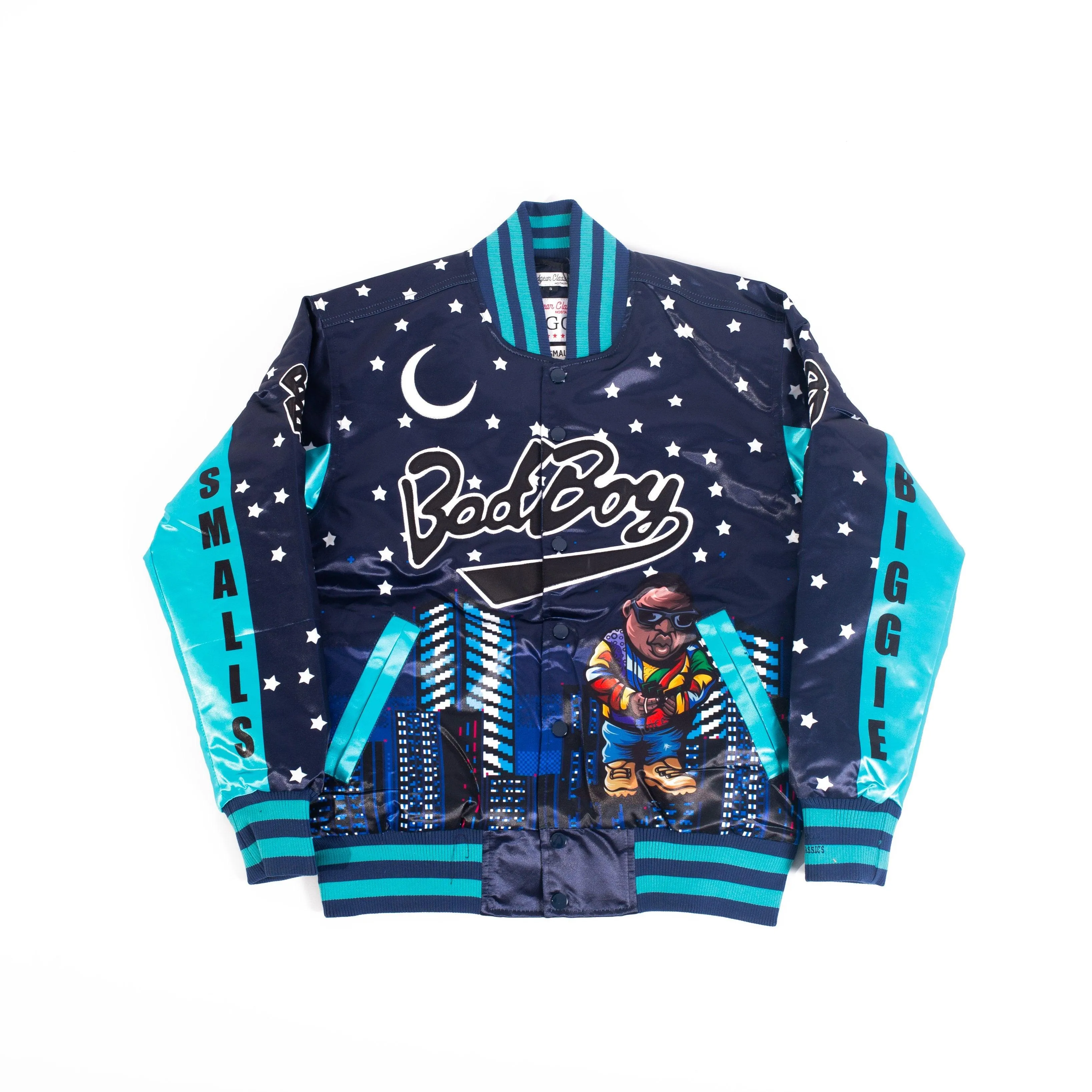 YOUTH BADBOY NIGHTLIFE SATIN JACKET BLACK/BLUE