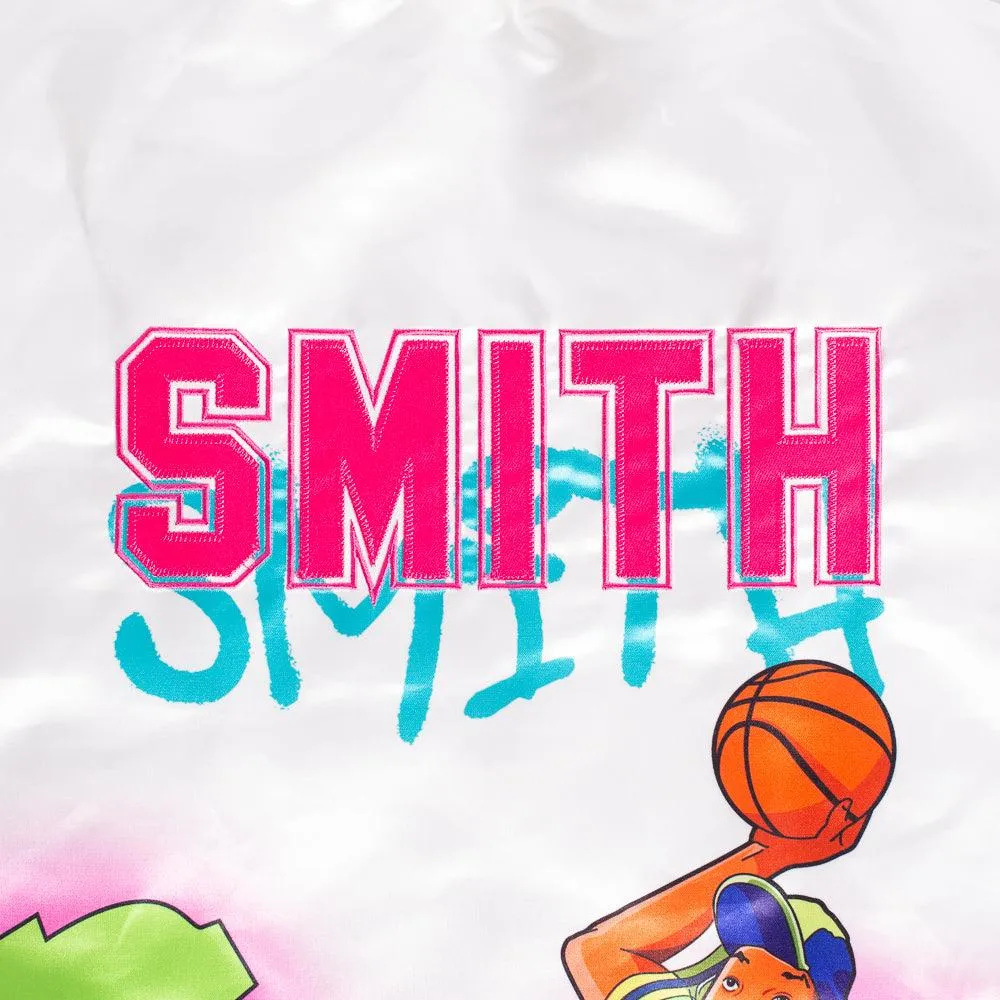 YOUTH FRESH PRINCE FRESH AIR GRAFFITI SATIN JACKET WHITE