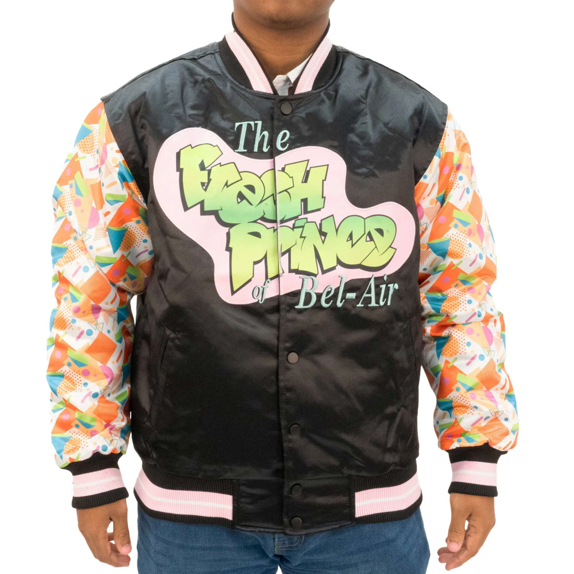 YOUTH FRESH PRINCE RETRO SATIN JACKET (BLACK)