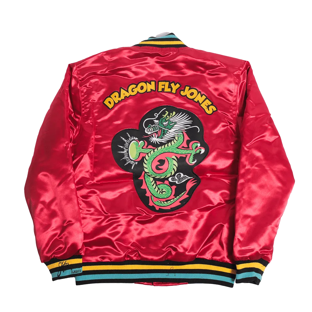 YOUTH MARTIN DRAGON FLY JONES SATIN JACKET RED