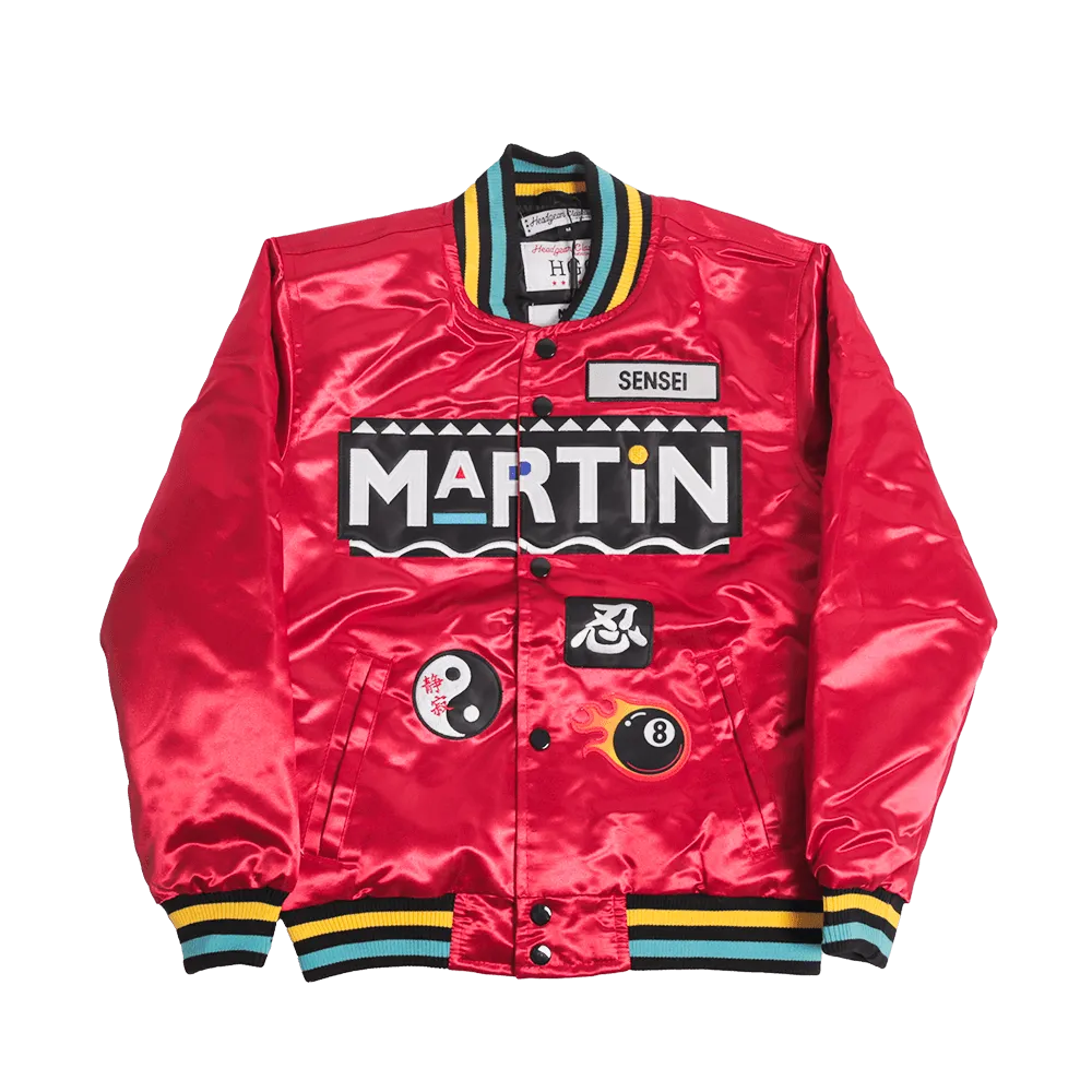 YOUTH MARTIN DRAGON FLY JONES SATIN JACKET RED